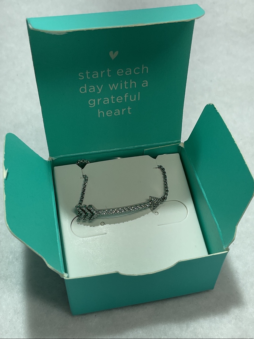 Origami Owl Silver Arrow Bracelet with Sparkling Accents